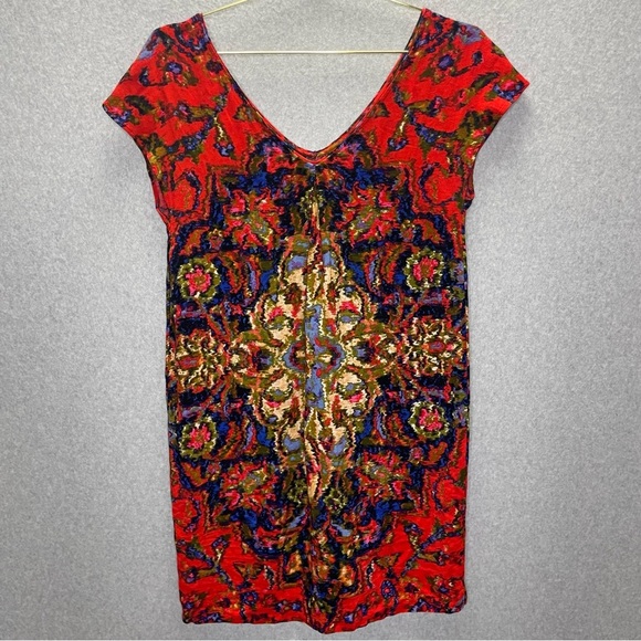 Anthropologie Maeve Boho Prins Tunic Printed V Neck Dress - Picture 8 of 9